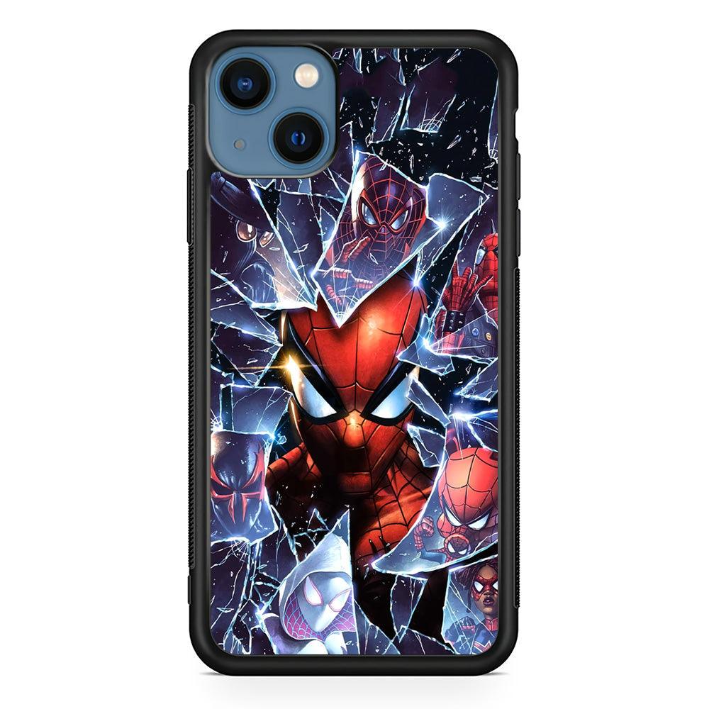 Spiderman Secret on The Glass iPhone 15 Case-Rubber Black (2D Case)-Oxvistore