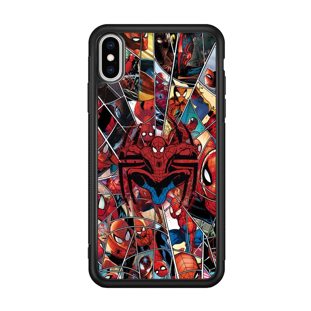 Spiderman Solid Backing iPhone Xs Max Case-Rubber Black (2D Case)-Oxvistore
