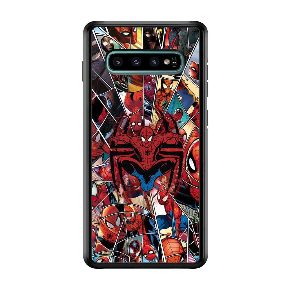 Spiderman Solid Backing Samsung Galaxy S10 Case-Rubber Black (2D Case)-Oxvistore