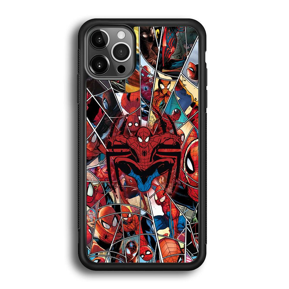 Spiderman Solid Backing iPhone 12 Pro Case-Rubber Black (2D Case)-Oxvistore