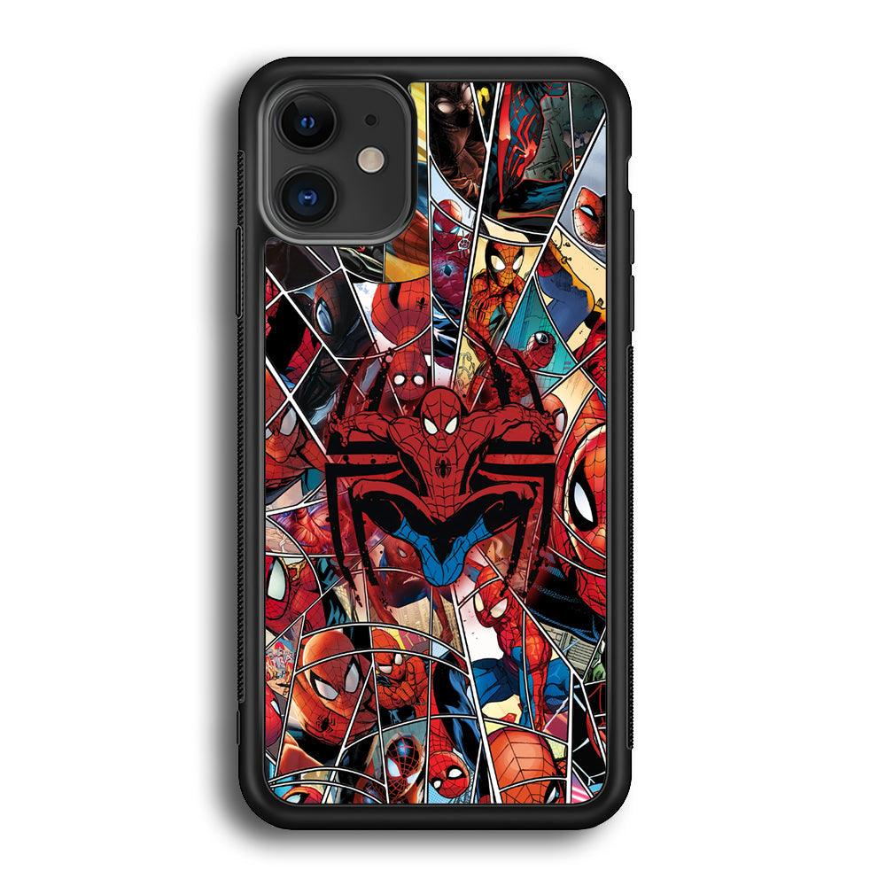 Spiderman Solid Backing iPhone 12 Case-Rubber Black (2D Case)-Oxvistore