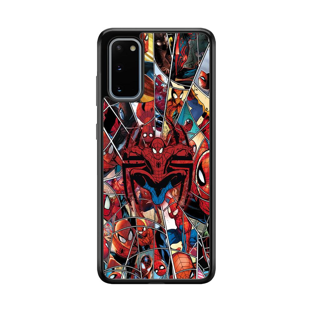Spiderman Solid Backing Samsung Galaxy S20 Case-Rubber Black (2D Case)-Oxvistore