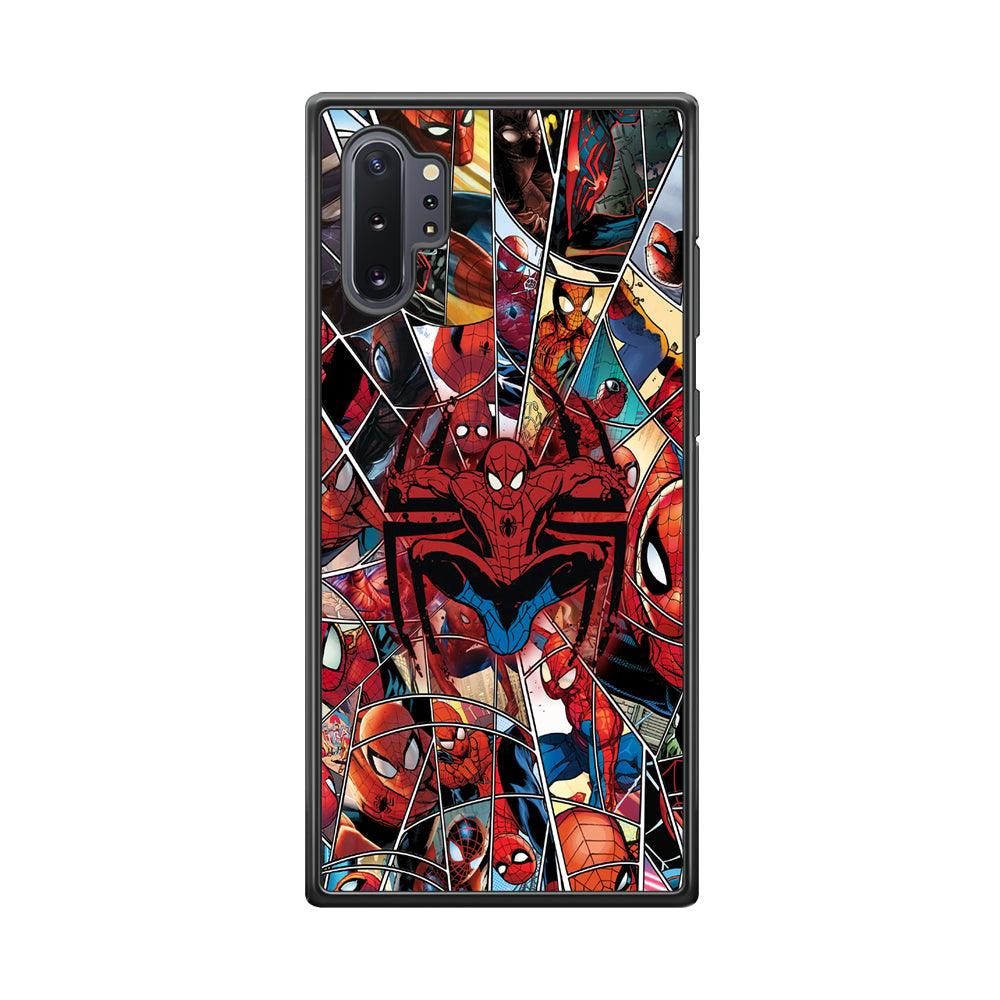 Spiderman Solid Backing Samsung Galaxy Note 10 Plus Case-Rubber Black (2D Case)-Oxvistore