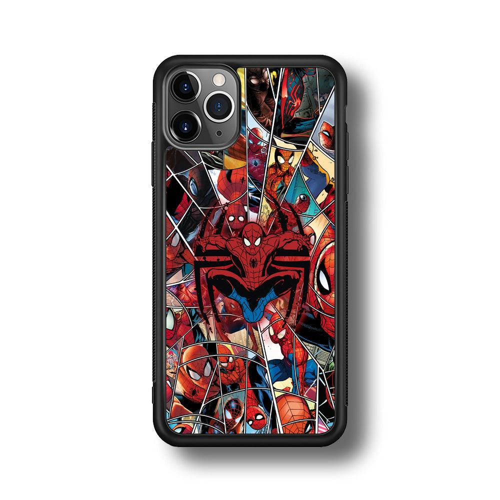 Spiderman Solid Backing iPhone 11 Pro Max Case-Rubber Black (2D Case)-Oxvistore
