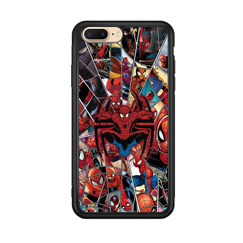 Spiderman Solid Backing iPhone 8 Plus Case-Rubber Black (2D Case)-Oxvistore