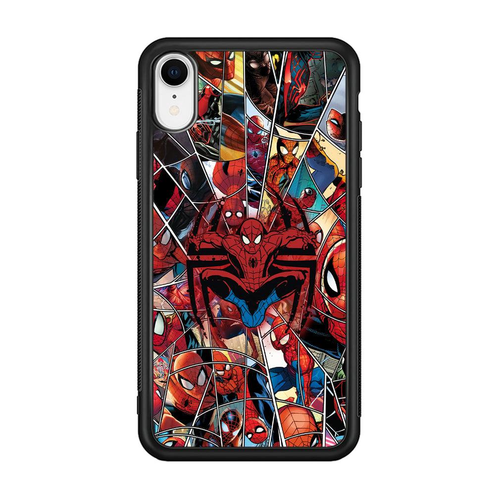 Spiderman Solid Backing iPhone XR Case-Rubber Black (2D Case)-Oxvistore
