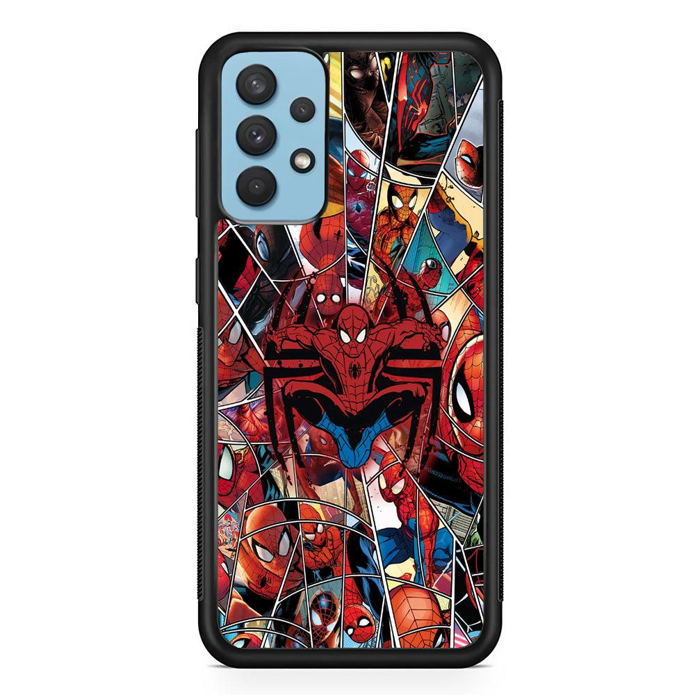 Spiderman Solid Backing Samsung Galaxy A32 Case-Rubber Black (2D Case)-Oxvistore