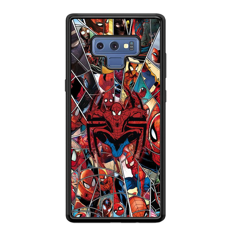 Spiderman Solid Backing Samsung Galaxy Note 9 Case-Rubber Black (2D Case)-Oxvistore