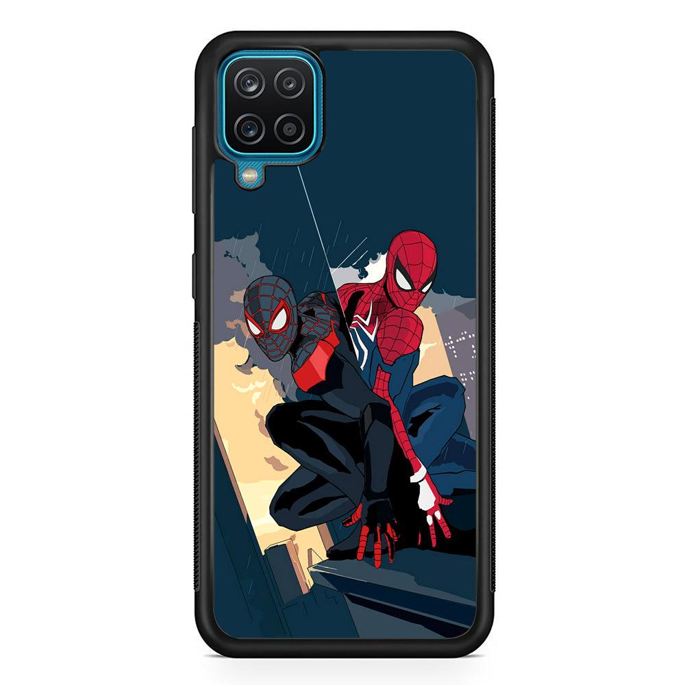 Spiderman The Another Shadows Samsung Galaxy A12 Case-Rubber Black (2D Case)-Oxvistore