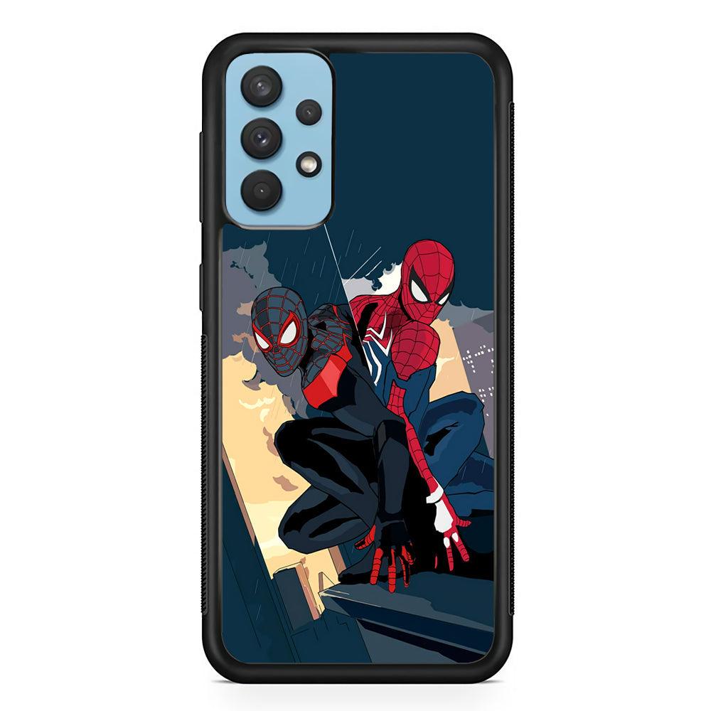 Spiderman The Another Shadows Samsung Galaxy A32 Case-Rubber Black (2D Case)-Oxvistore