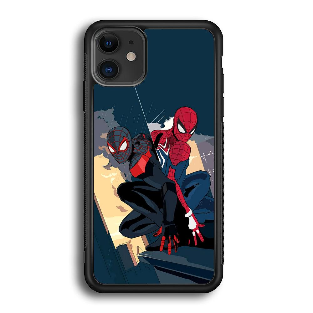 Spiderman The Another Shadows iPhone 12 Case-Rubber Black (2D Case)-Oxvistore