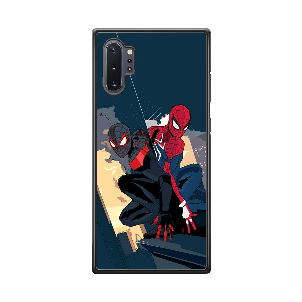 Spiderman The Another Shadows Samsung Galaxy Note 10 Plus Case-Rubber Black (2D Case)-Oxvistore