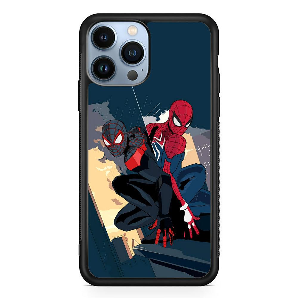 Spiderman The Another Shadows iPhone 15 Pro Case-Rubber Black (2D Case)-Oxvistore