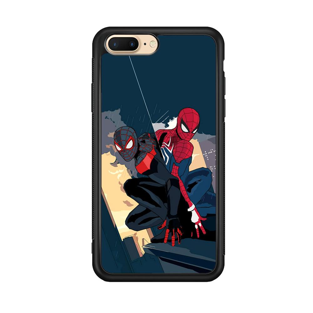 Spiderman The Another Shadows iPhone 8 Plus Case-Rubber Black (2D Case)-Oxvistore