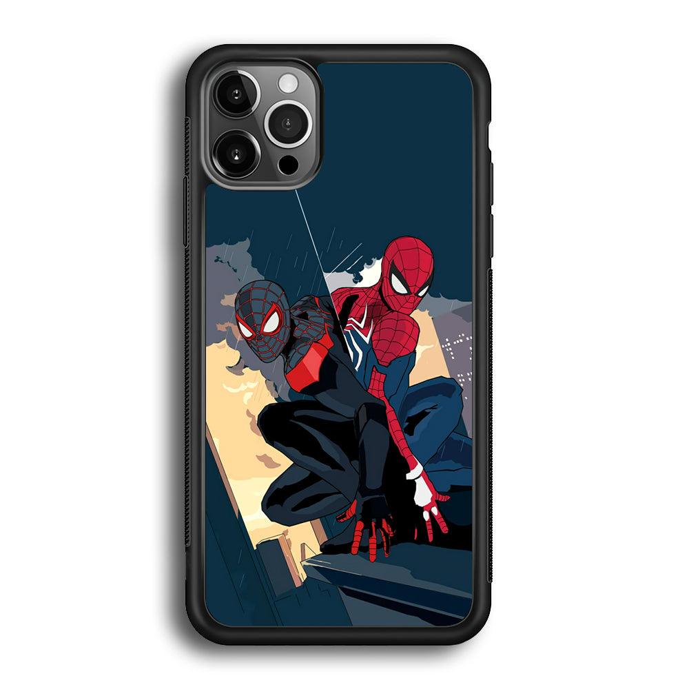 Spiderman The Another Shadows iPhone 12 Pro Max Case-Rubber Black (2D Case)-Oxvistore