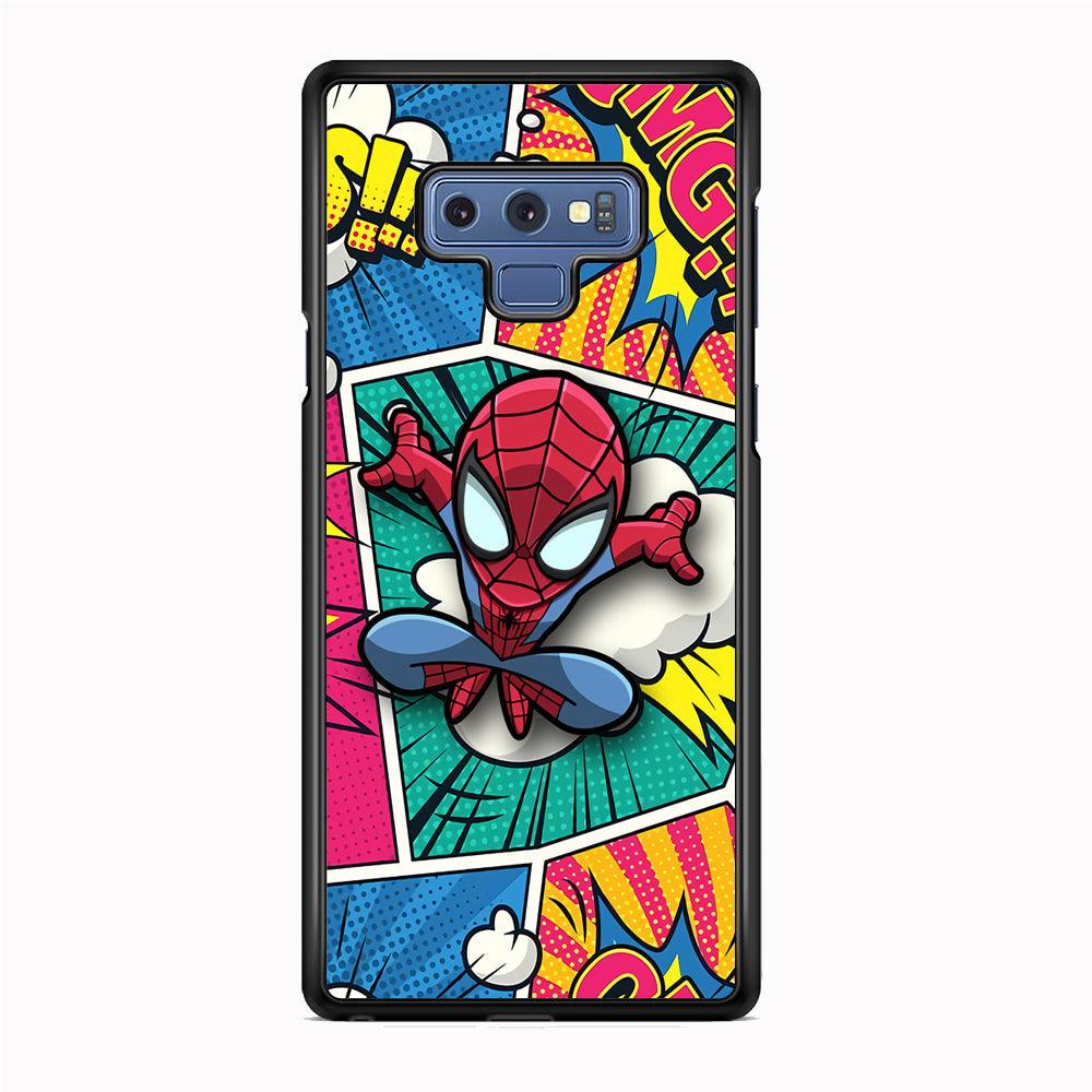 Spiderman Comic Poof Samsung Galaxy Note 9 Case-Rubber White (2D Case)-Oxvistore