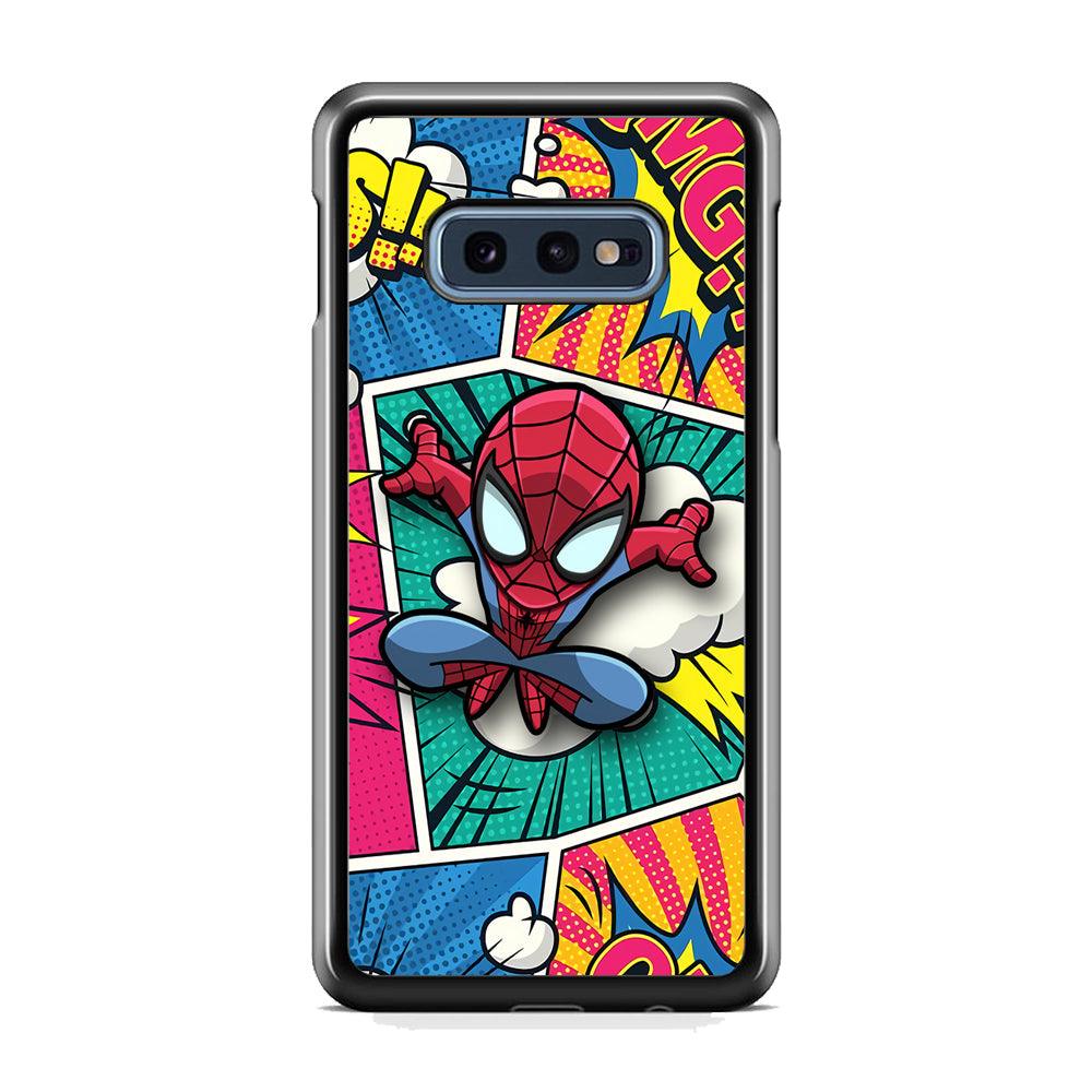 Spiderman Comic Poof Samsung Galaxy S10E Case-Rubber Black (2D Case)-Oxvistore