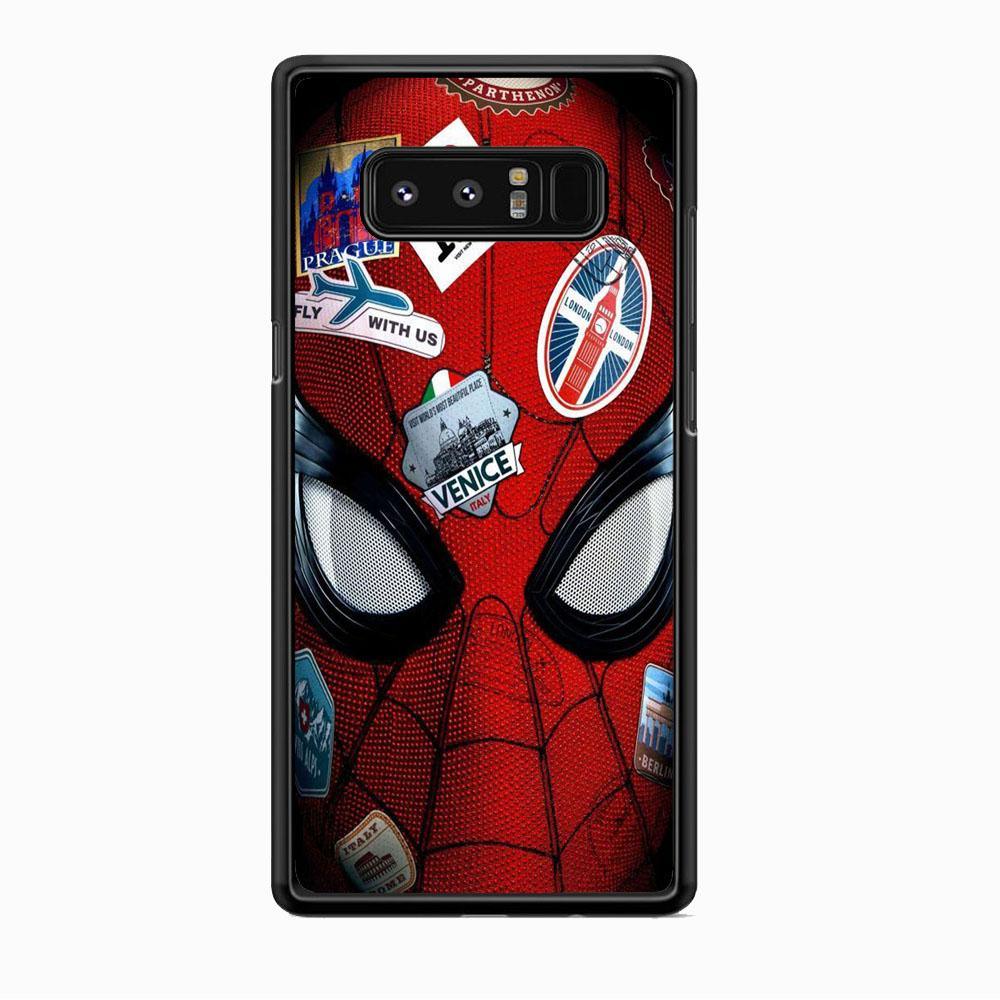 Spiderman Head Full Stickers Samsung Galaxy Note 8 Case-Rubber Black (2D Case)-Oxvistore