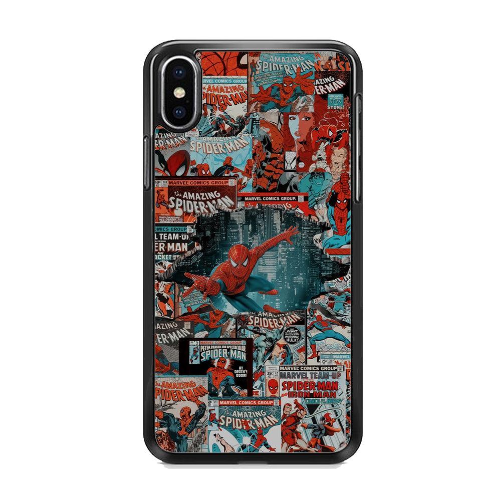 Spiderman The Hero Magazine iPhone X Case-Rubber White (2D Case)-Oxvistore