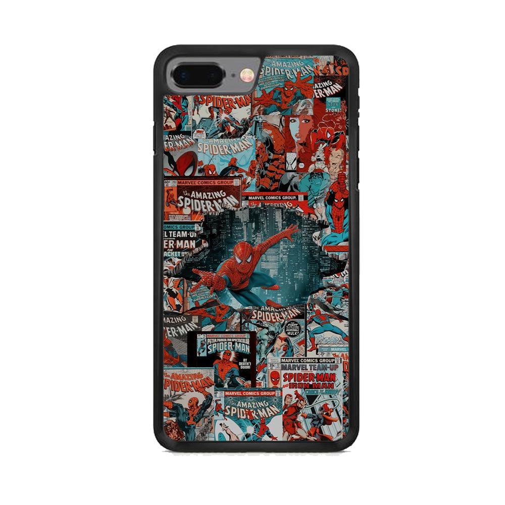 Spiderman The Hero Magazine iPhone 8 Plus Case-Rubber Black (2D Case)-Oxvistore