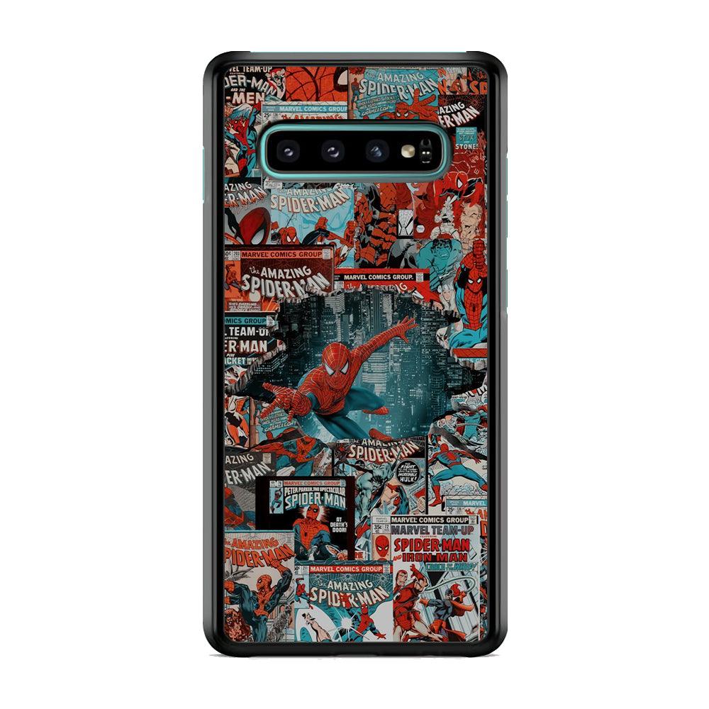 Spiderman The Hero Magazine Samsung Galaxy S10 Case-Rubber Black (2D Case)-Oxvistore
