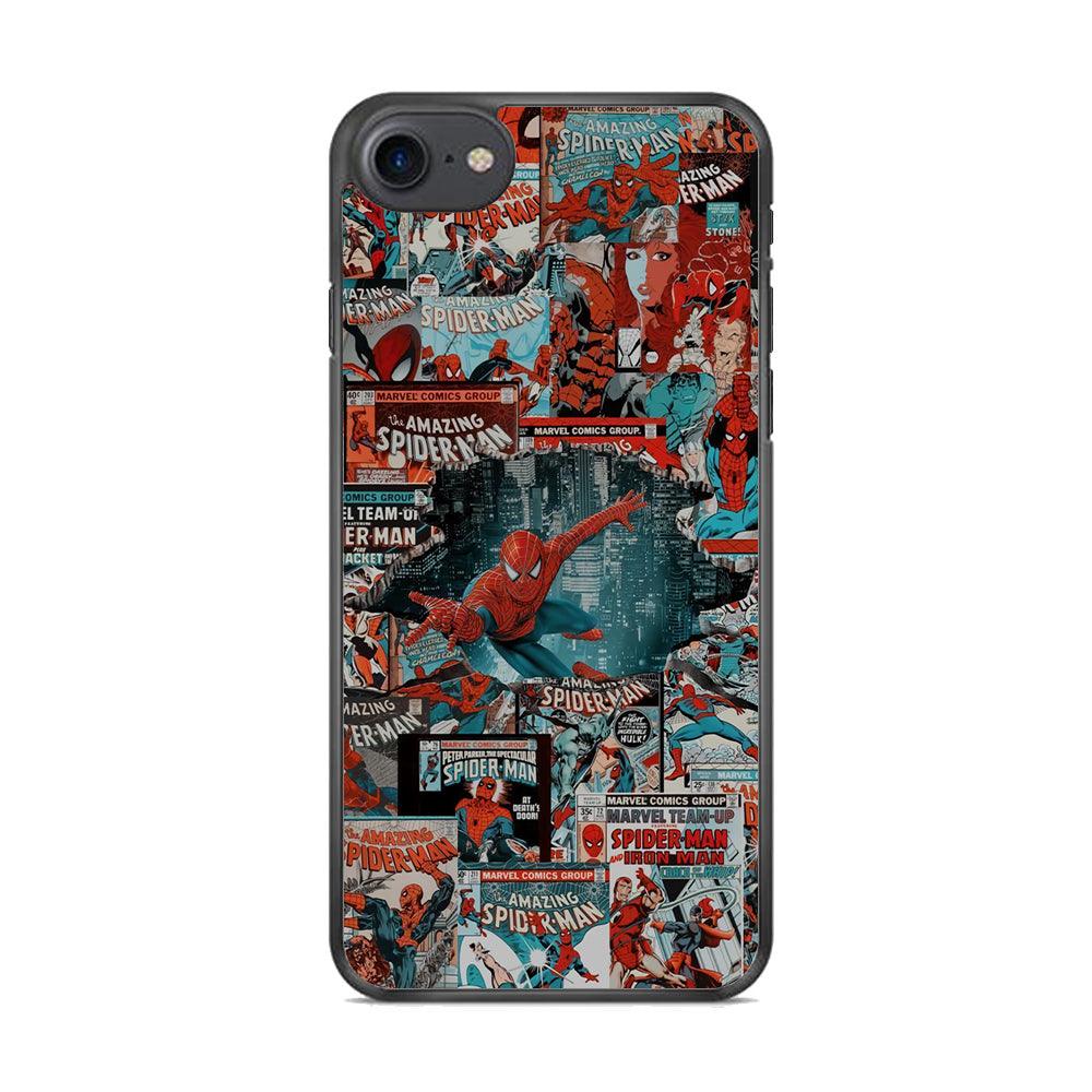 Spiderman The Hero Magazine iPhone 7 Case-Rubber White (2D Case)-Oxvistore