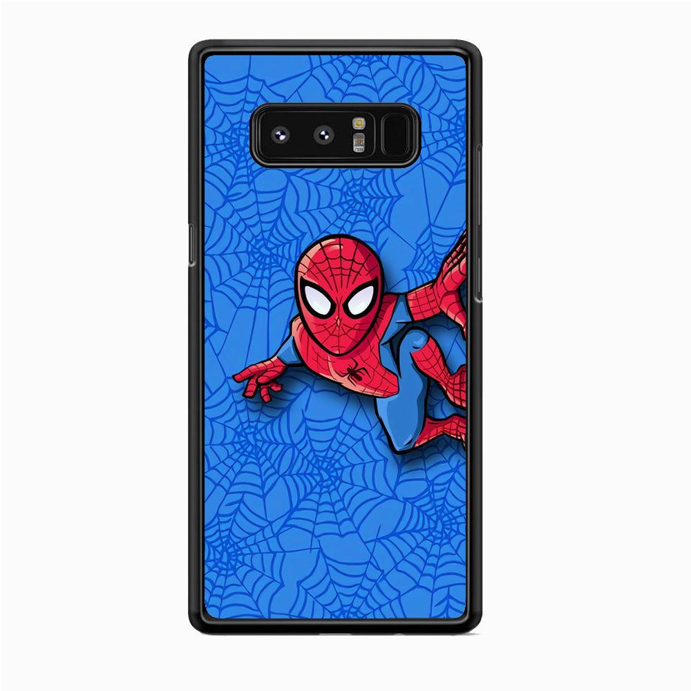 Spiderman Wall Grip Samsung Galaxy Note 8 Case-Rubber White (2D Case)-Oxvistore