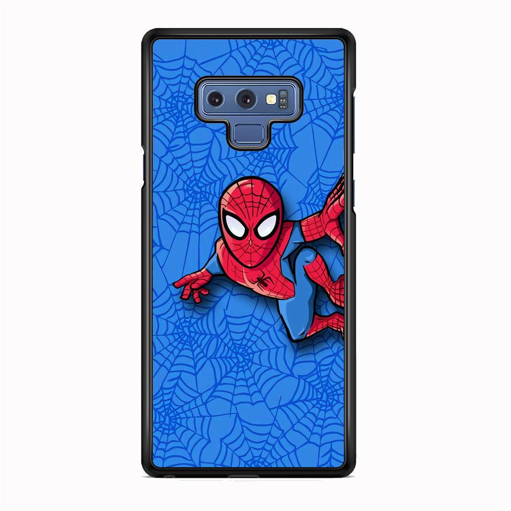 Spiderman Wall Grip Samsung Galaxy Note 9 Case-Rubber White (2D Case)-Oxvistore