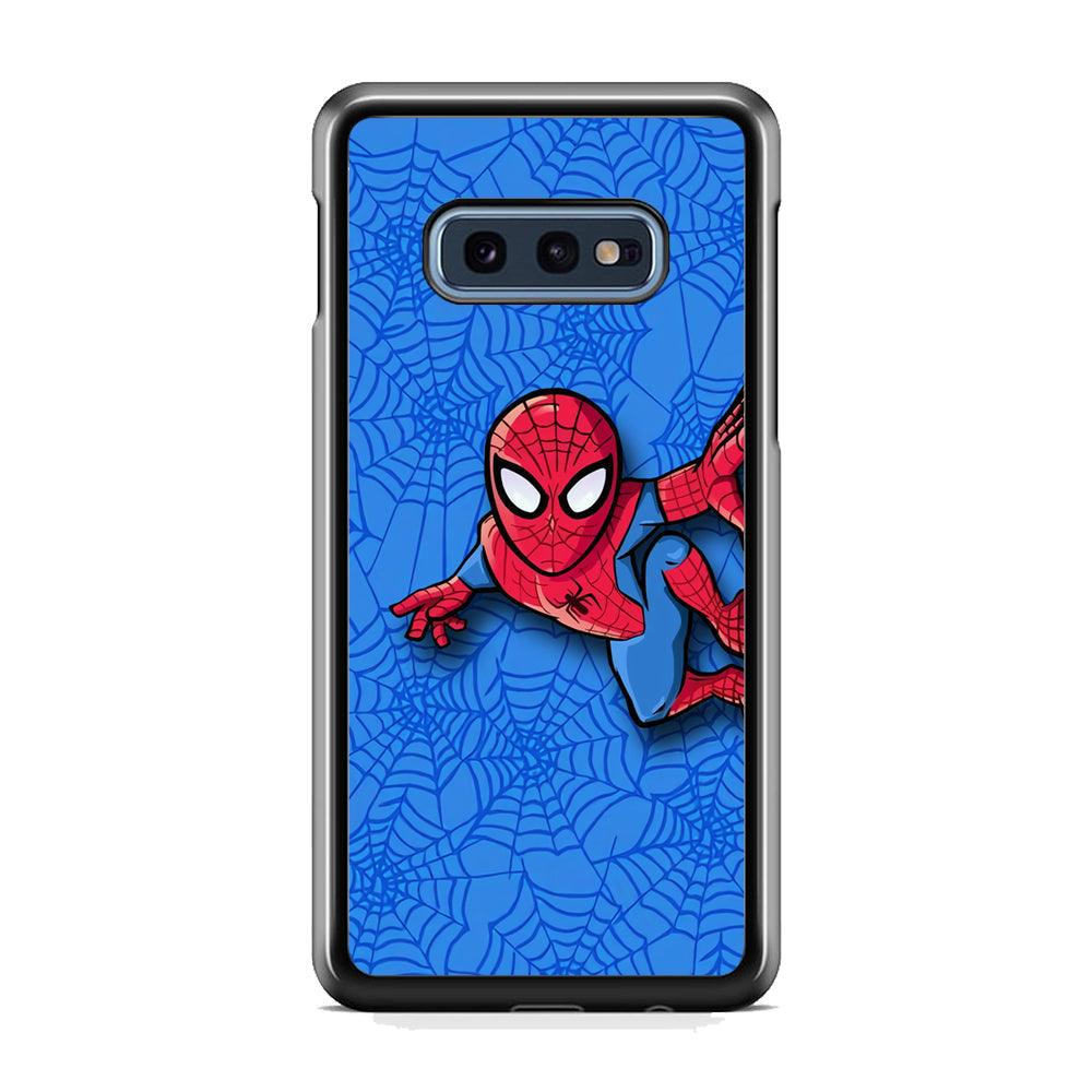 Spiderman Wall Grip Samsung Galaxy S10E Case-Rubber Black (2D Case)-Oxvistore