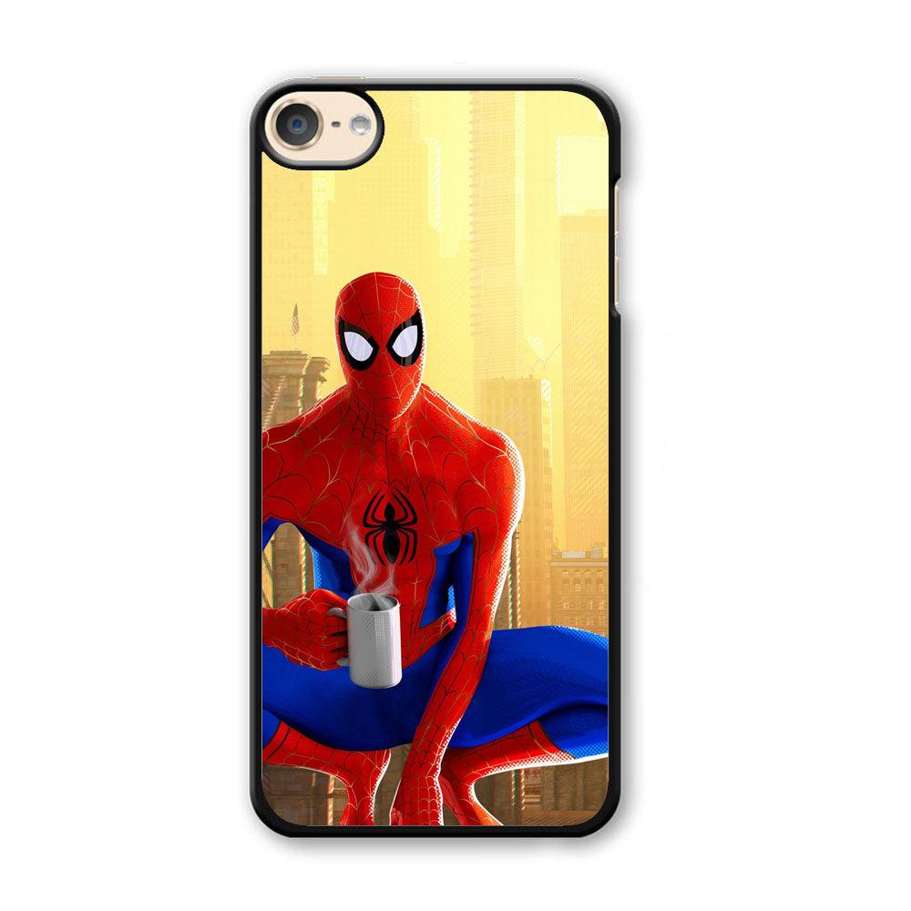 Spiderman and Morning Habbit iPod Touch 6 Case-Plastic Black (2D Case)-Oxvistore