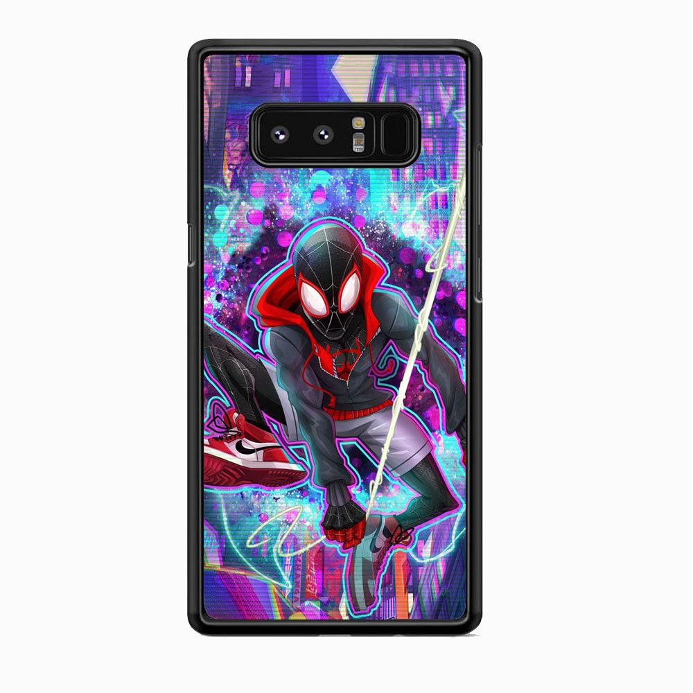 Spiderman in Spider Verse Samsung Galaxy Note 8 Case-Rubber Black (2D Case)-Oxvistore