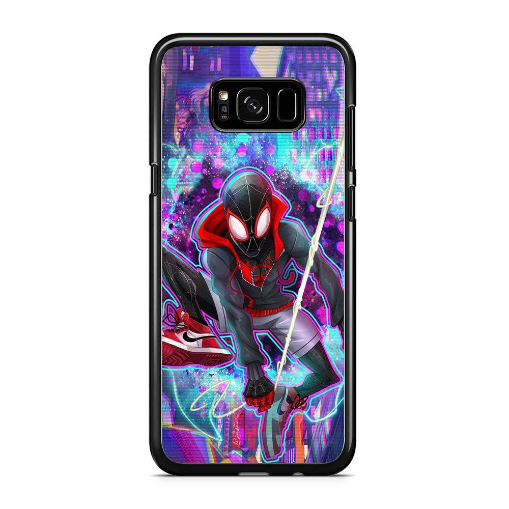 Spiderman in Spider Verse iPhone 8 Plus Case-Rubber Black (2D Case)-Oxvistore