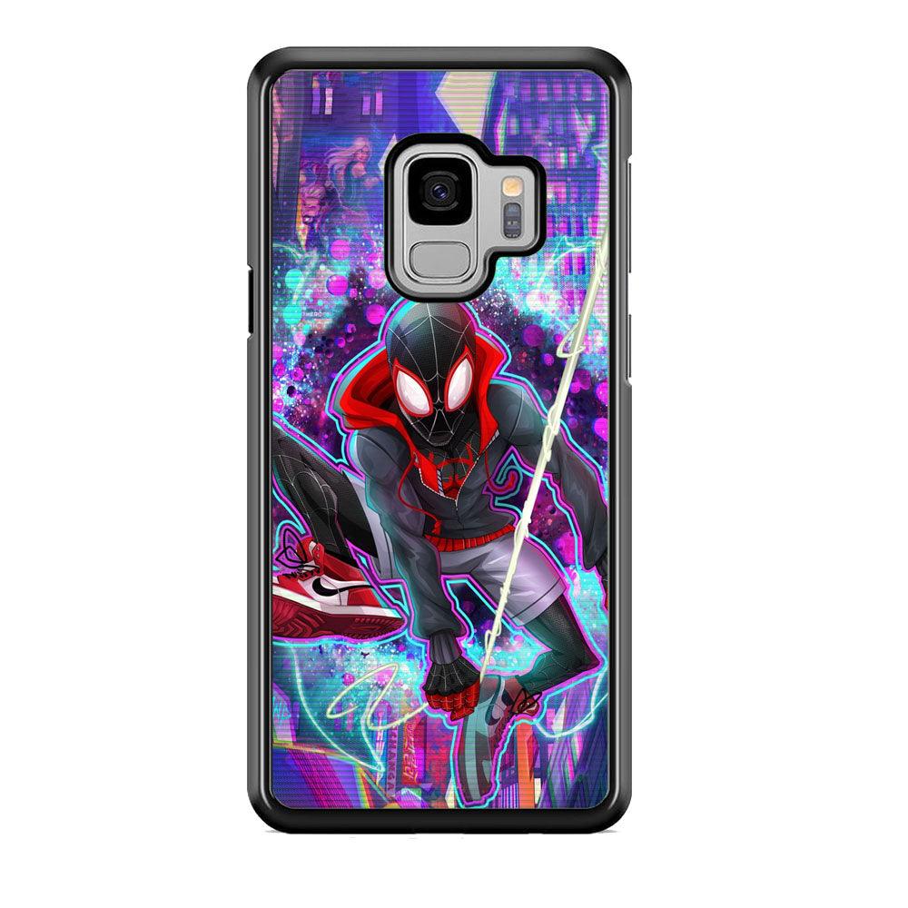Spiderman in Spider Verse Samsung Galaxy S9 Case-Rubber Black (2D Case)-Oxvistore