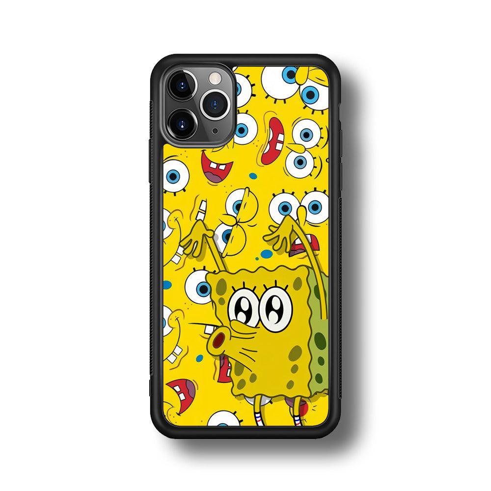Spongebob Good Employee Ever iPhone 11 Pro Case-Rubber Black (2D Case)-Oxvistore