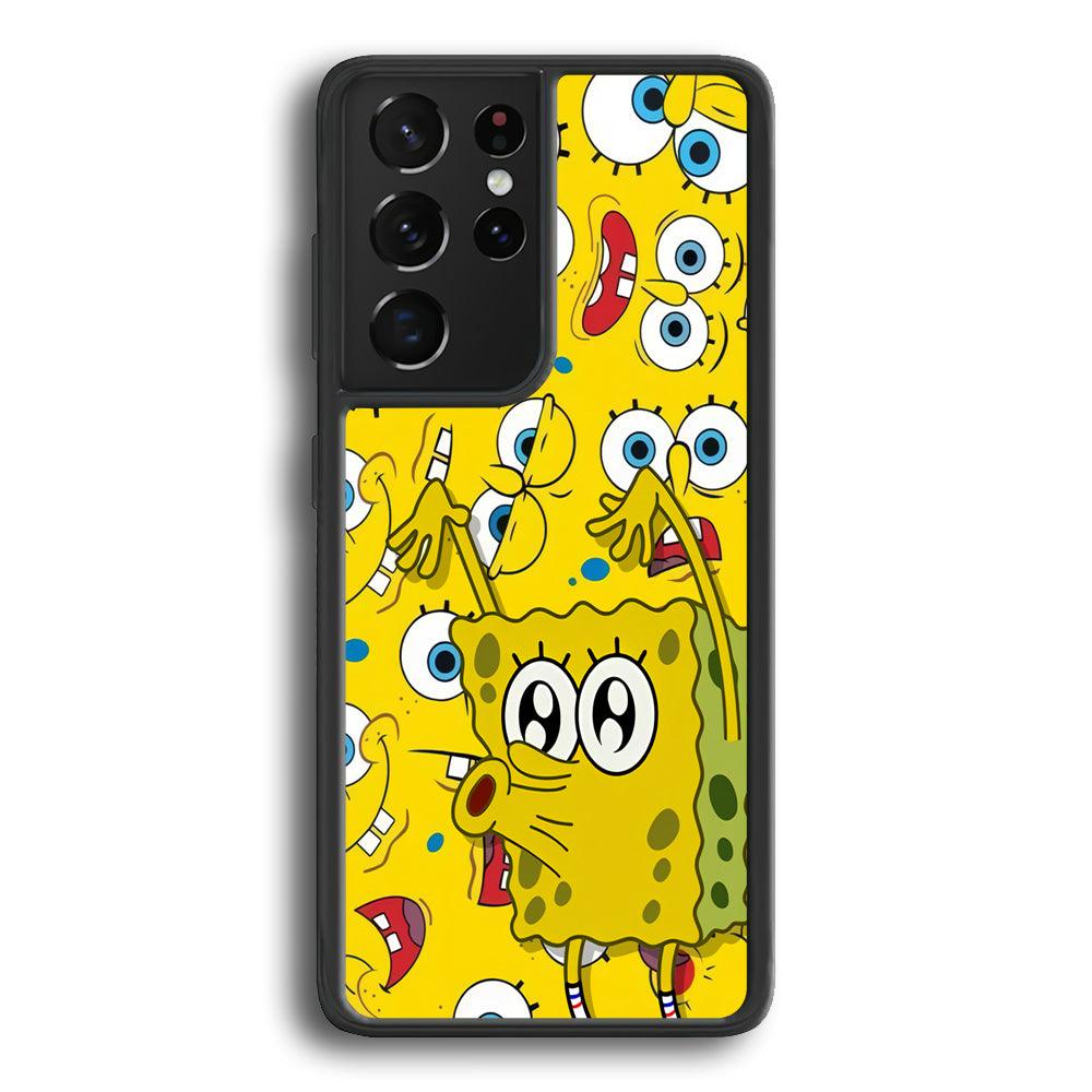 Spongebob Good Employee Ever Samsung Galaxy S22 Ultra Case-Rubber Black (2D Case)-Oxvistore