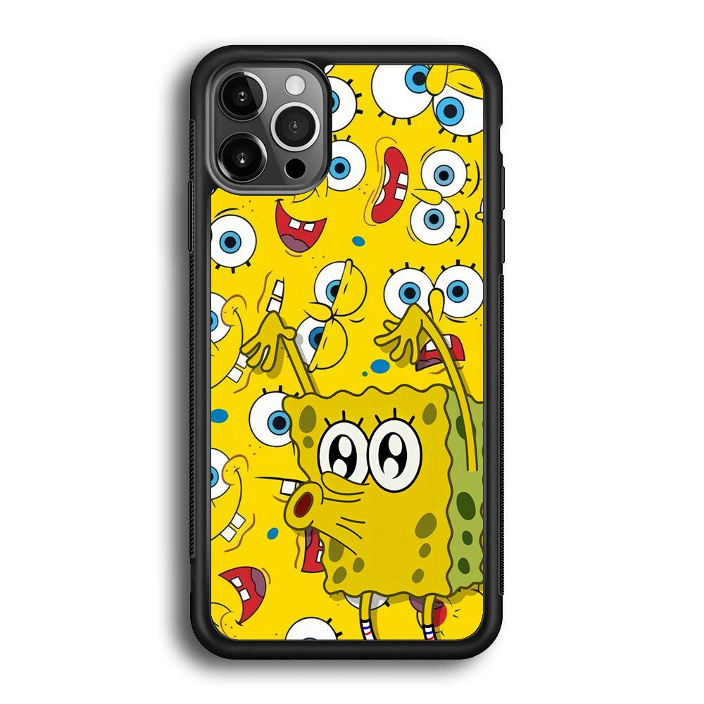 Spongebob Good Employee Ever iPhone 12 Pro Max Case-Rubber Black (2D Case)-Oxvistore