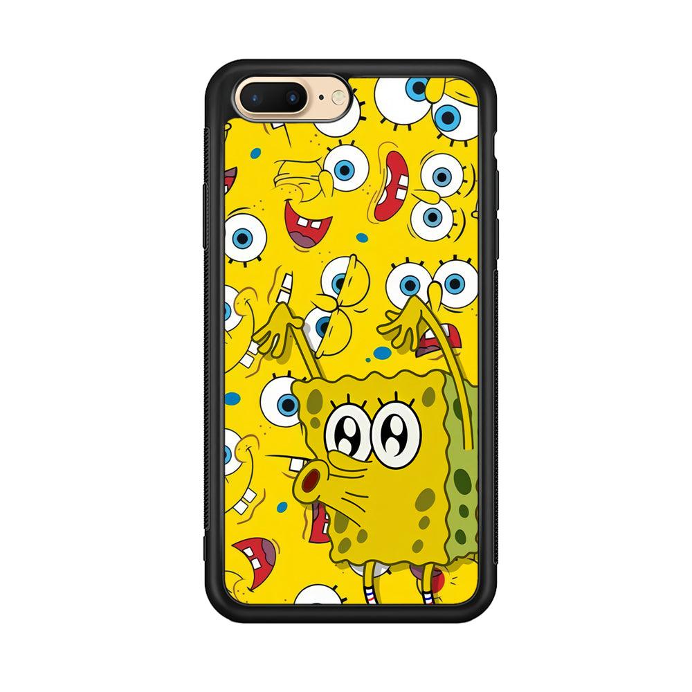 Spongebob Good Employee Ever iPhone 8 Plus Case-Rubber Black (2D Case)-Oxvistore