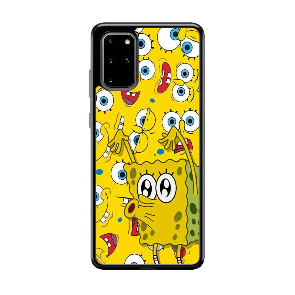 Spongebob Good Employee Ever Samsung Galaxy S20 Plus Case-Rubber Black (2D Case)-Oxvistore