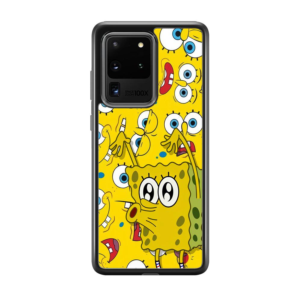 Spongebob Good Employee Ever Samsung Galaxy S20 Ultra Case-Rubber Black (2D Case)-Oxvistore