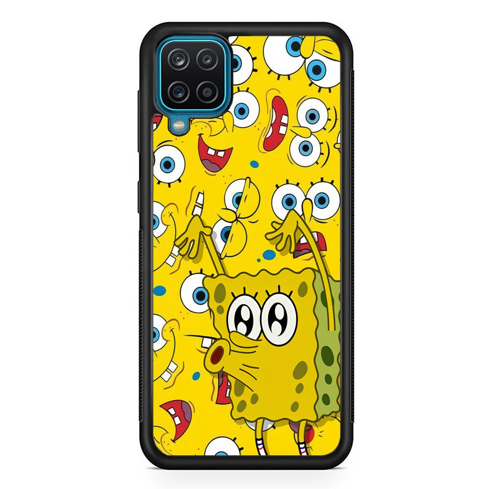 Spongebob Good Employee Ever Samsung Galaxy A12 Case-Rubber Black (2D Case)-Oxvistore