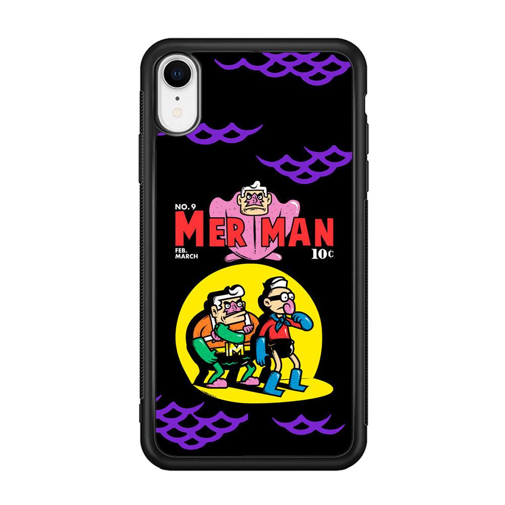 Spongebob Squarepants Mer Man Hero Show iPhone XR Case-Rubber Black (2D Case)-Oxvistore