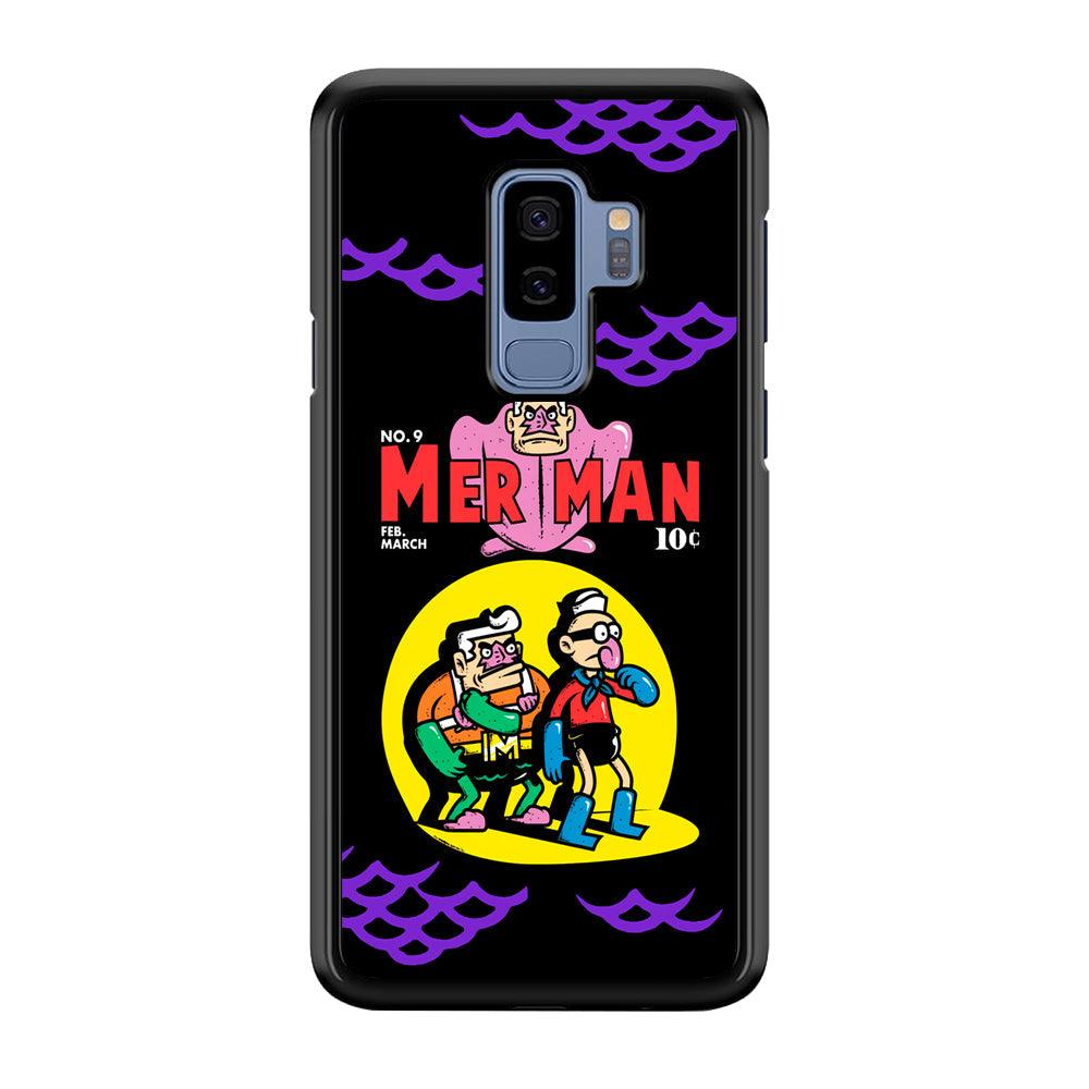Spongebob Squarepants Mer Man Hero Show Samsung Galaxy S9 Plus Case-Rubber Black (2D Case)-Oxvistore