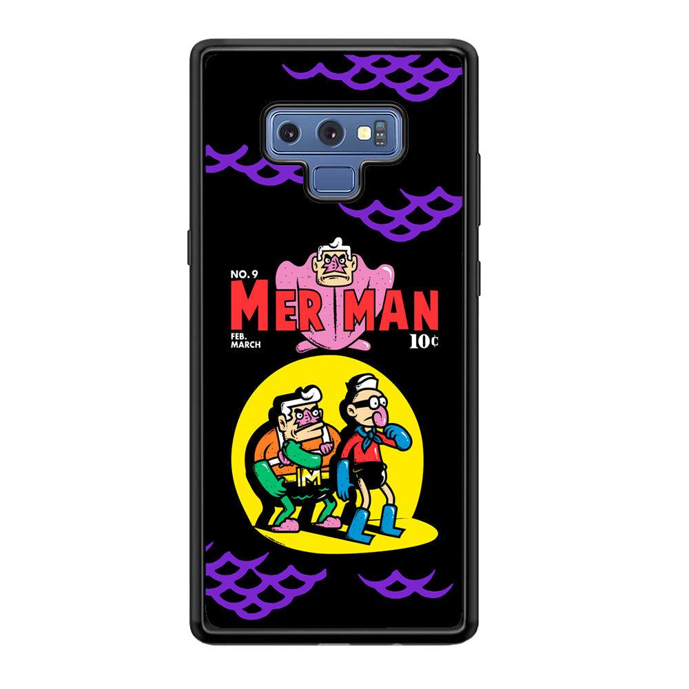 Spongebob Squarepants Mer Man Hero Show Samsung Galaxy Note 9 Case-Rubber Black (2D Case)-Oxvistore
