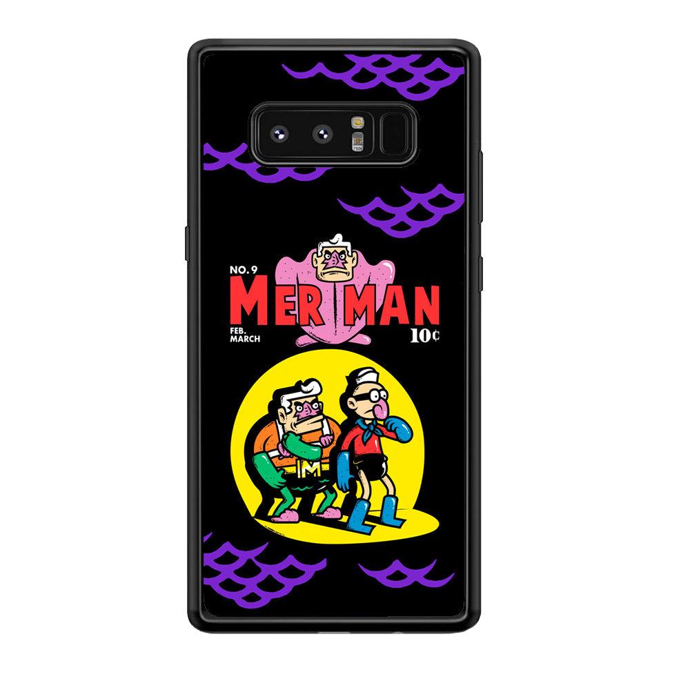 Spongebob Squarepants Mer Man Hero Show Samsung Galaxy Note 8 Case-Rubber Black (2D Case)-Oxvistore