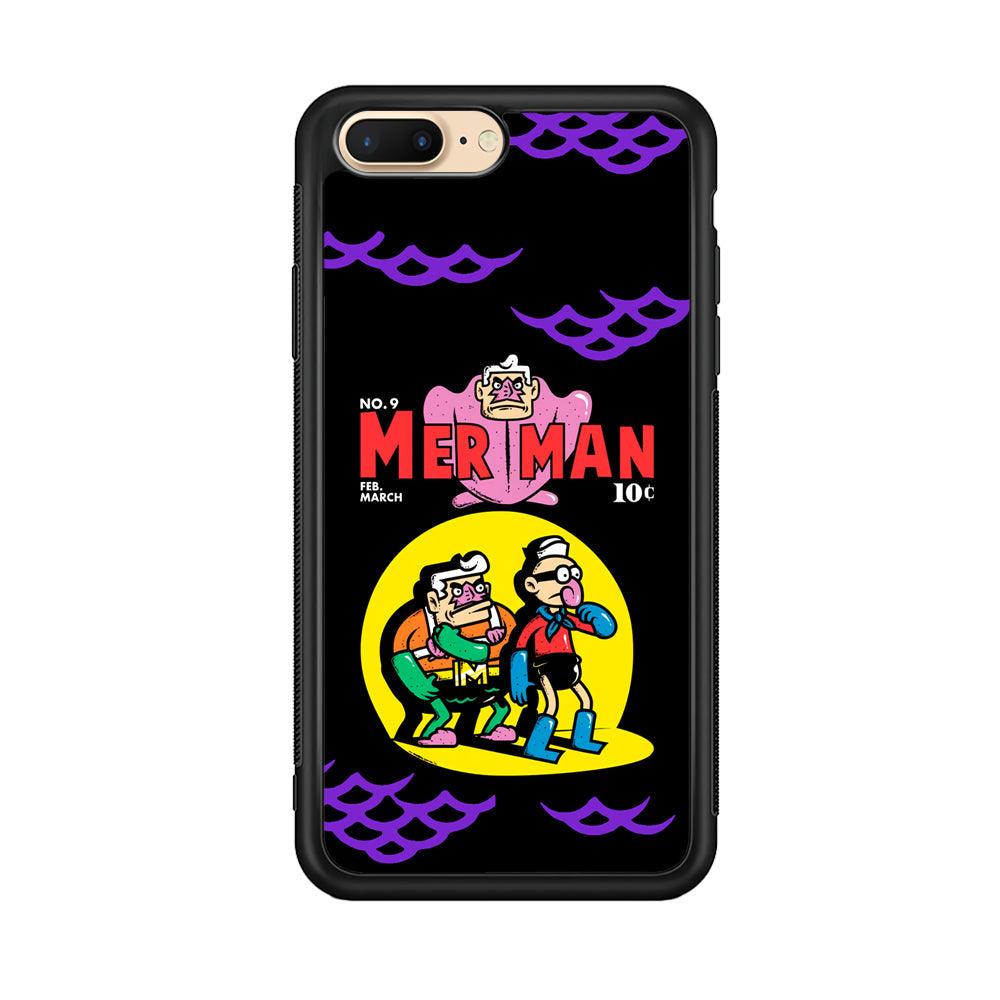 Spongebob Squarepants Mer Man Hero Show iPhone 8 Plus Case-Rubber Black (2D Case)-Oxvistore