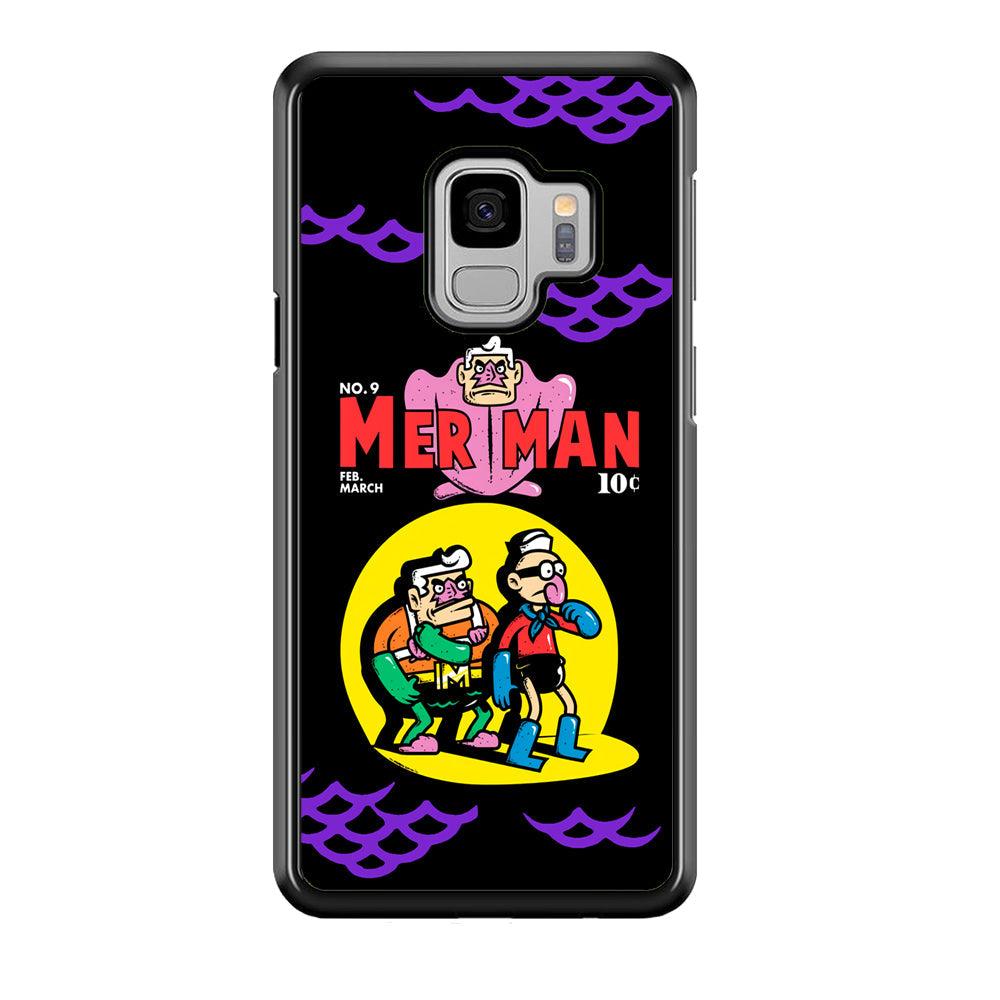 Spongebob Squarepants Mer Man Hero Show Samsung Galaxy S9 Case-Rubber Black (2D Case)-Oxvistore