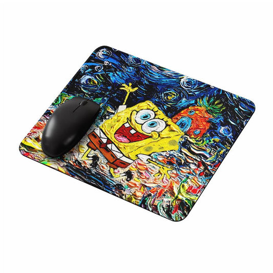Spongebob Starry Night Painting Mouse Pads-Oxvistore