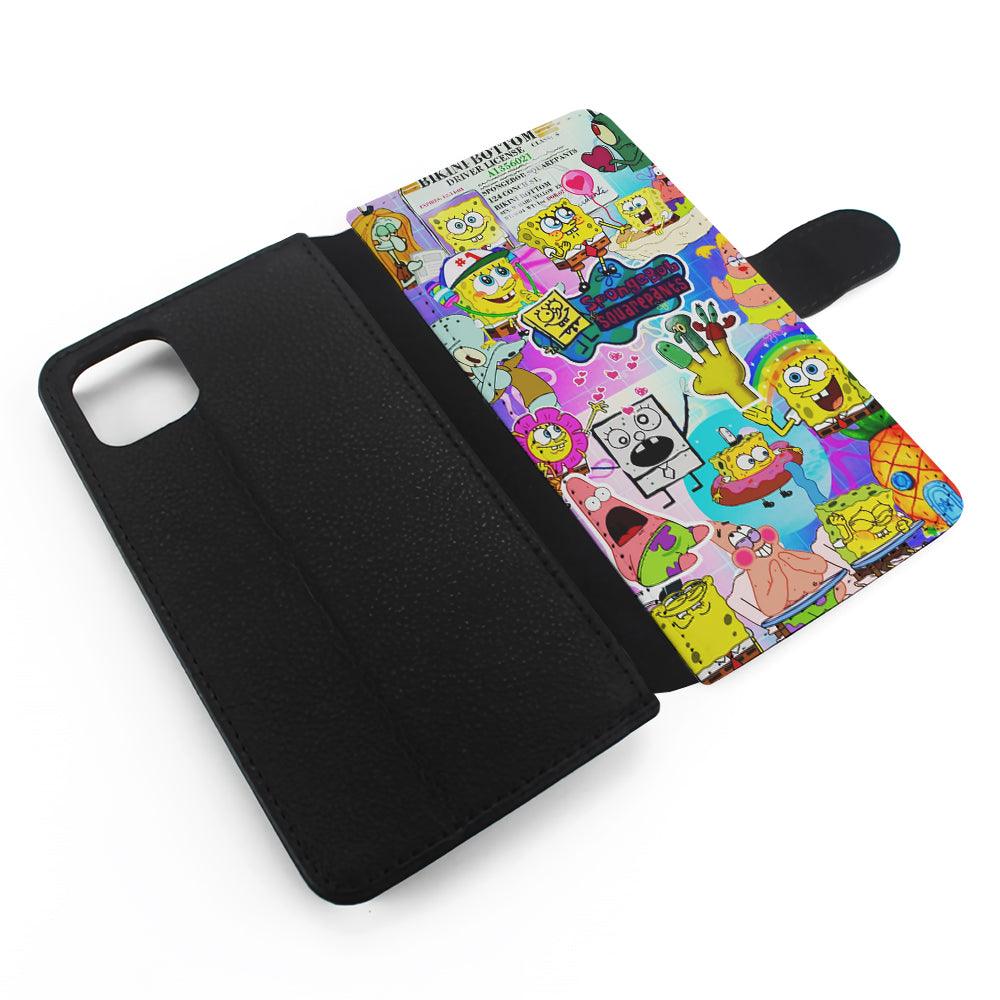 Spongebob and Friends Aesthetic Flip Wallet Phone Case-Oxvistore