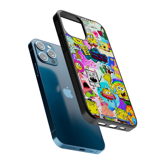 Spongebob and Friends Aesthetic 2D Rubber Phone Case-Oxvistore