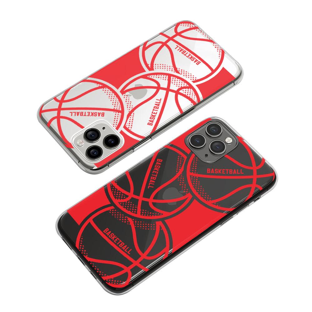 Sport Basketball Orange Ball Silhouette Clear Soft Case-Oxvistore